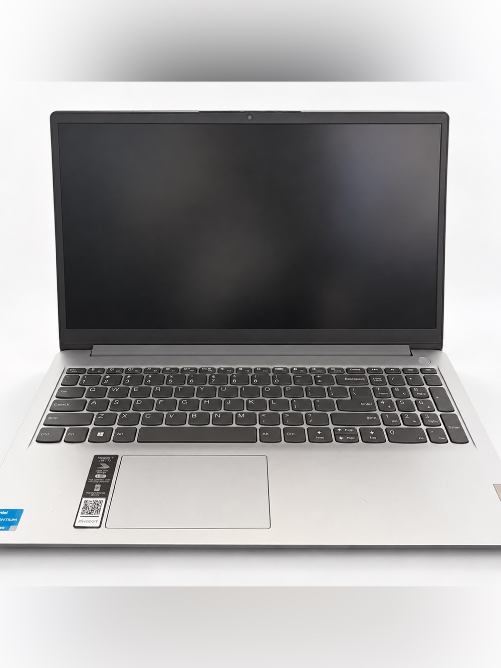 Lenovo Silver Laptop with Black Keyboard